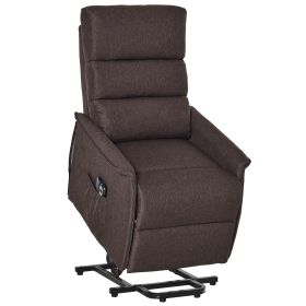Electric Power Lift Recliner Chair Sofa with Massage & Vibration for Living Room Bedroom Office, Brown