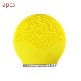 Electric waterproof silicone cleansing instrument (Option: Yellow 2pcs)