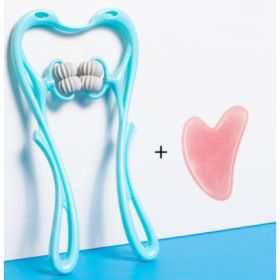 Multifunctional Manual Six-wheel Neck Massager Massage Relieve Roller Massage Tool (Option: Blue4 rollers suit)